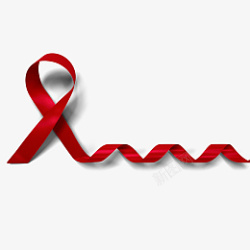 螺旋红丝带立体螺旋艾滋病红丝带3d元素高清图片