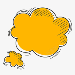 黄色系明亮涂鸦漫画风格对话气泡素材
