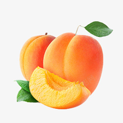 桃子黄桃水果夏天透明底素材