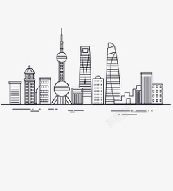 上海城市天际线素材