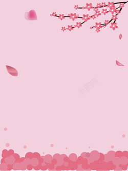 春天粉色樱花树背景素材