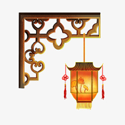 中国风灯笼古风装饰PNG透明免抠素材素材