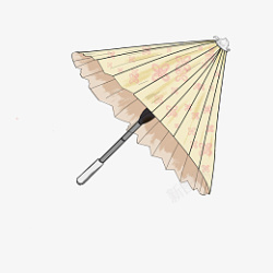 手绘卡通油纸伞古风素材