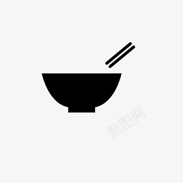 黑色的碗和筷子图标