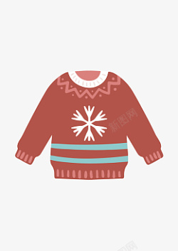 圣诞红色针织毛衣免抠素材