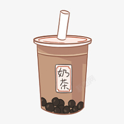 奶茶外卖单页手绘奶茶插画母高清图片