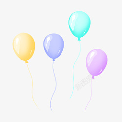 彩色卡通免抠图气球素材