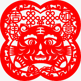 大红色喜庆虎年剪纸窗花吉祥如意eps免抠素材_88icon https://88icon.com 大红色 喜庆 虎年 春节 剪纸 窗花 福虎 迎春