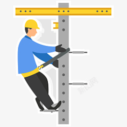 电力维修劳动节正在维修电路的工人矢量免抠高清图片