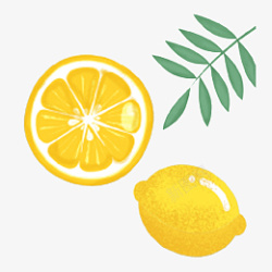 水果柠檬手绘可爱素材