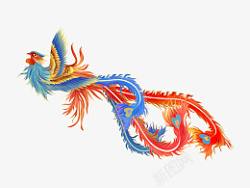 彩色手绘古风国潮风中国风凤凰装饰素材