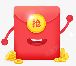 卡通红包电商活动元素装饰元素psd免抠素材_88icon https://88icon.com 卡通红包 抢红包 金币红包 装饰元素