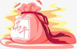 粉色福袋免抠粉色端午节福袋插画元素高清图片