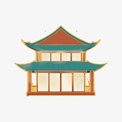 国风国潮建筑物插画素材