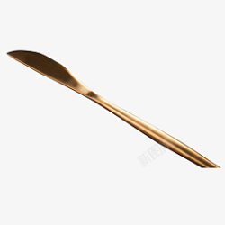 刀叉勺一把金色的西餐刀高清图片