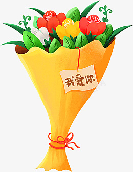 手绘卡通装饰元素鲜花png免抠素材_88icon https://88icon.com 手绘 卡通 装饰 元素