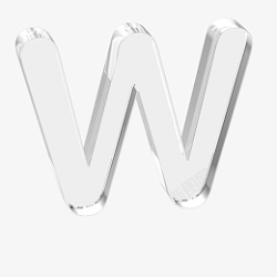 ww立体水晶透明字母ww高清图片