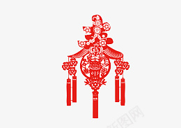 中国风红色春节剪纸设计元素png免抠素材_88icon https://88icon.com 剪纸 窗花 新年元素 红色元素 国风
