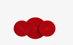 中式红色折扇素材