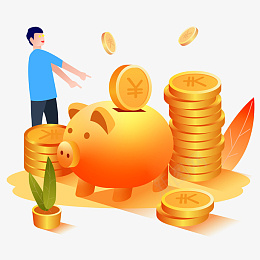 贷款金币插画png免抠素材_88icon https://88icon.com 25d 存钱罐 男孩 贷款 金币 金猪 金融 钱币