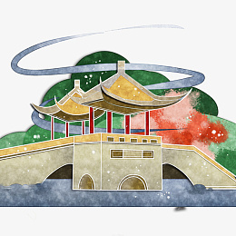 国潮建筑插画古代阁楼亭台楼阁png免抠素材_88icon https://88icon.com 国潮 建筑 插画 古代阁楼 亭台 楼阁