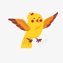 飞翔的黄色小鸟图素材