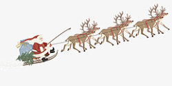 圣诞老人圣诞节麋鹿雪橇素材