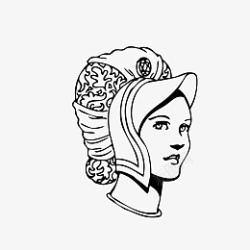 手绘线描戴帽子的女人素材