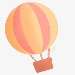 手绘卡通热气球氢气球免扣元素素材