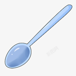 蓝色汤勺精美的卡通蓝色勺子高清图片