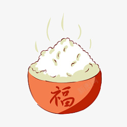 冬季热气腾腾的简笔画小清新美食热米饭素材