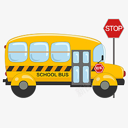 开学季卡通黄色校车矢量图png免抠素材_88icon https://88icon.com stop 交通工具 bus 公交车 初中生 小学生 开学季 高中生 上学 上车 停车 学生 安全 放学 车位 黄色