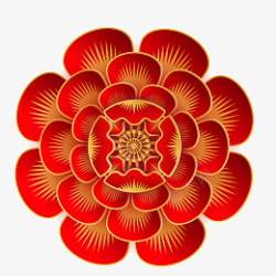 中式的大红花素材