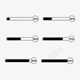 昆虫黑白进度条黑白免抠图标图标