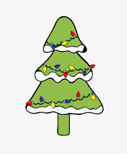 绿色卡通圣诞树矢量图素材