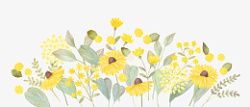 黄色花素材花边素材素材