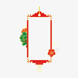 春节红色灯笼形装饰边框素材