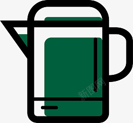 电热水袋水壶图标线性平面简约icon图标