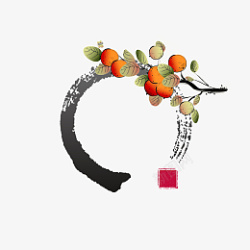 中国风印章元素瓜果装饰图案素材
