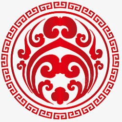 中国风红色圆形纹理图案素材
