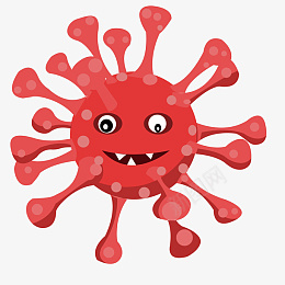红色的有害细菌插画png免抠素材_88icon https://88icon.com 红色的细菌 传染细菌 卡通插画 有害细菌 病毒细菌 细菌插画
