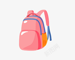 卡通手绘粉色书包插画png免抠素材_88icon https://88icon.com 儿童书包 粉色书包 双肩包 书包 便捷 卡通 可爱 携带 收纳 方便 皮革 背包 布