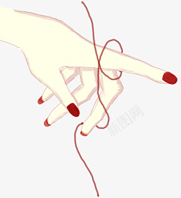 手绘元素手缠红线png免抠素材_88icon https://88icon.com 手 手绘 红线 绘画