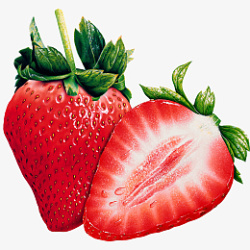 新鲜红色草莓实物素材