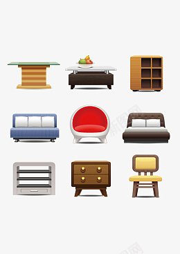 现代家具元素ai免抠素材_88icon https://88icon.com 现代 家具 家居 家私 木质 木制 沙发 床 椅子