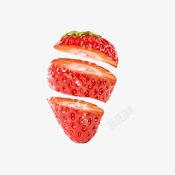 切开的草莓水果素材