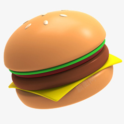 3D高清汉堡包素材