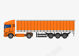 双11橙色物流大货车png免抠素材_88icon https://88icon.com 快递大货车 物流快递 双11 双十一 大卡车 运输车