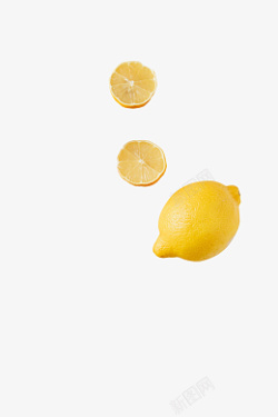 三个新鲜的柠檬素材