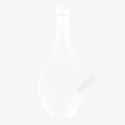 手绘矢量透明玻璃瓶素材